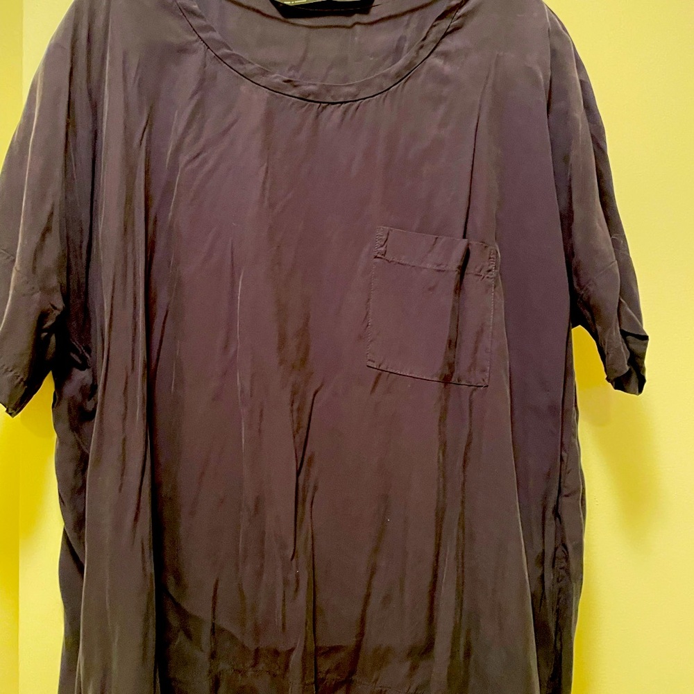 Zara silk blend tee